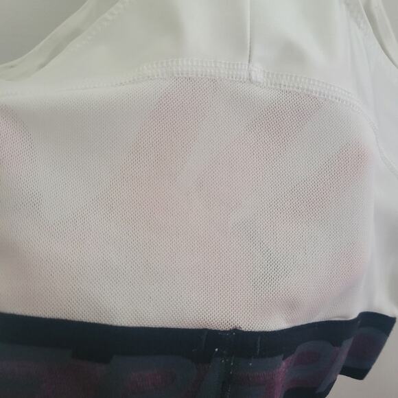 XS Nike Pro Dri-fit high neck racer back white & black athletic sports bra - Picture 3 of 5